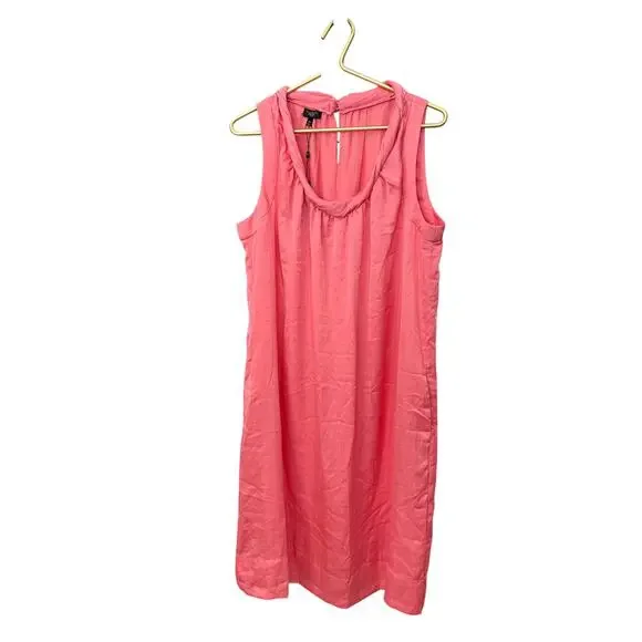 TALBOTS Pink Twist Front Halter Dress 16W NWT Pockets Pull On 👗 - Picture 2 of 9